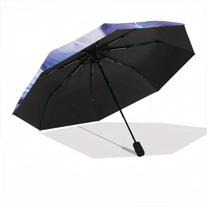 1pc White Nine Tailed Fox Automatic Opening and Closing Umbrella - Suitable for Various Occasions, Outdoor Activities, Lightweight and Durab