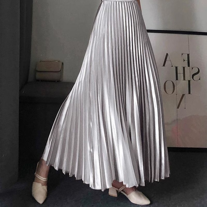 Large Size Pear-shaped Body Can Be Worn High-waisted Pleated Skirt for Women In Summer New Versatile Slim Mid-length Skirt