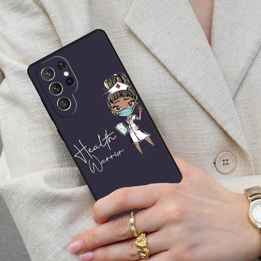Cartoon Doctor Nurse Cell Phone Case for Samsung Galaxy S26 Ultra S25 S24 S23 S22 S21 S20 Note10 Cover