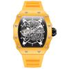 ONOLA Top-Marke Buntes Gehäuse Automatische Uhr Lustiger Grüner Sport-Silikonarmband Leuchtend Wasserdicht Mechanische Uhr für Herren