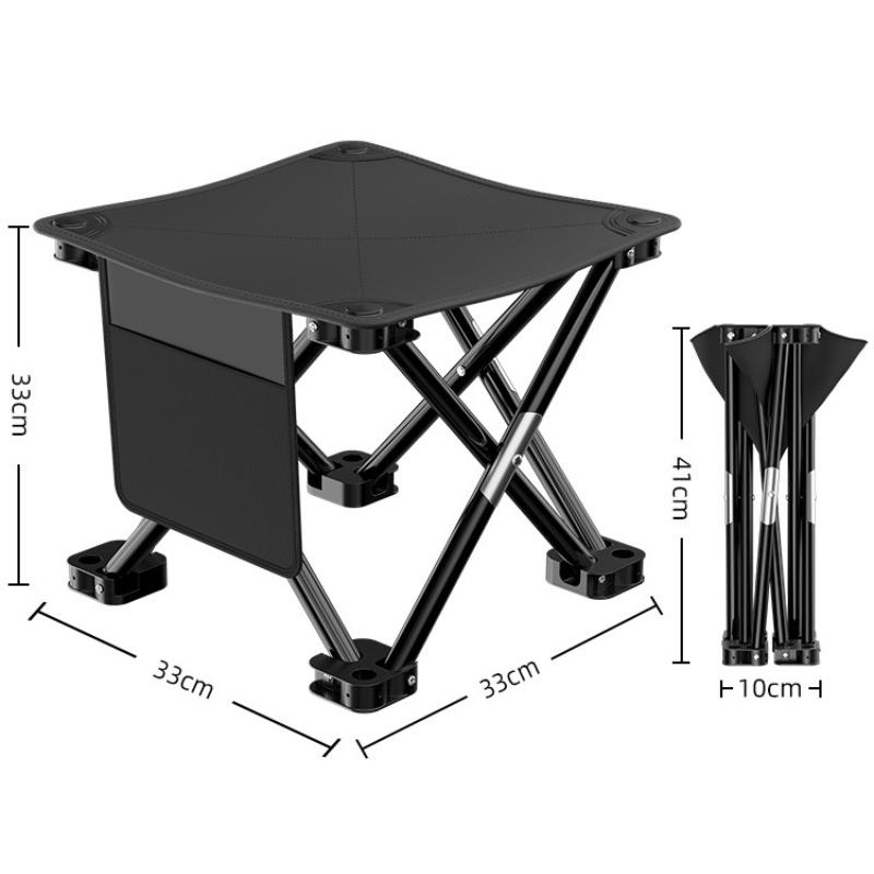 Ultra Lightweight Portable Hiking Campstool Foldable Fishing Stool Camping Picnic Stool Durable Sturdy Folding Chairs with Storage Pocket Outdoor Gear
