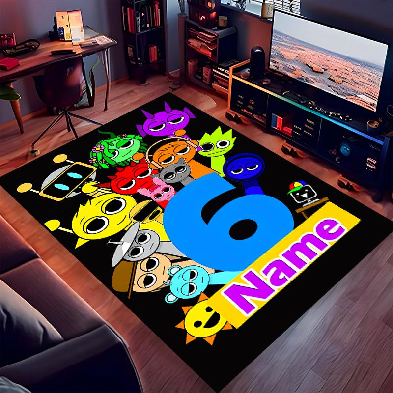 Custom personalization Sprunki themed Print Area Rug - Soft, Washable Non-Slip Indoor Mat,Living Room,Home&Office Decorative Rug