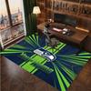 Seattle Seahawks Personalisierter Kristall-Samt-Teppich, Benutzerdefinierter Namens-Text Weicher Anti-Rutsch-Teppich für Wohnzimmer Schlafzimmer