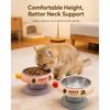Stainless Steel Elevated Cat Dog Bowl Detachable Anti-Tip Pet Feeding Bowl Cute Food Water Bowl with Neck Support