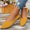 Knitted large-size women's shoes spring and autumn new comfortable and breathable fashion versatile casual flats