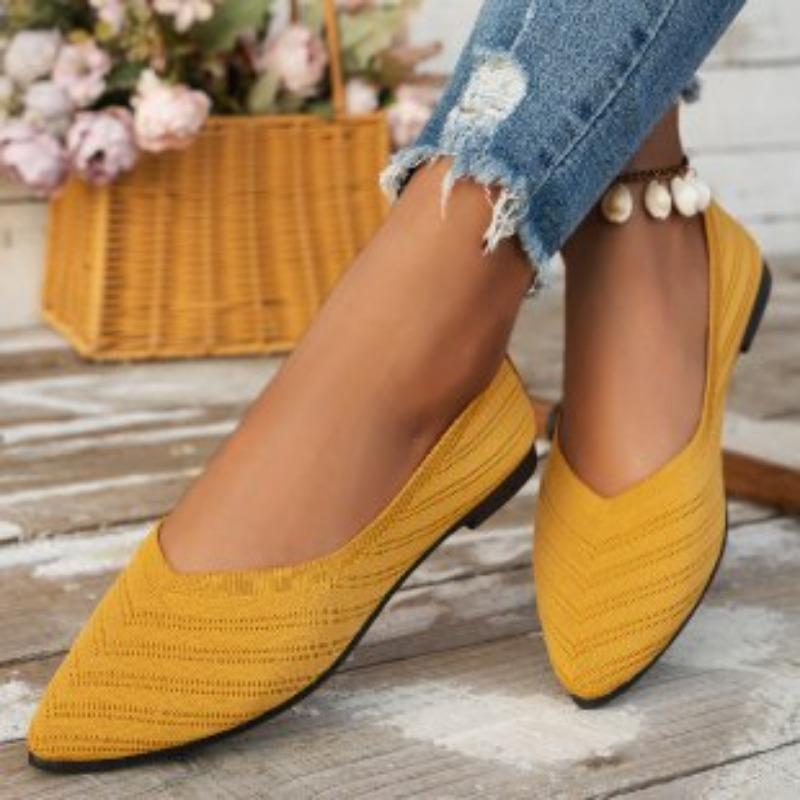 Knitted Large-size Women's Shoes Spring and Autumn New Comfortable and Breathable Fashion Versatile Casual Flats