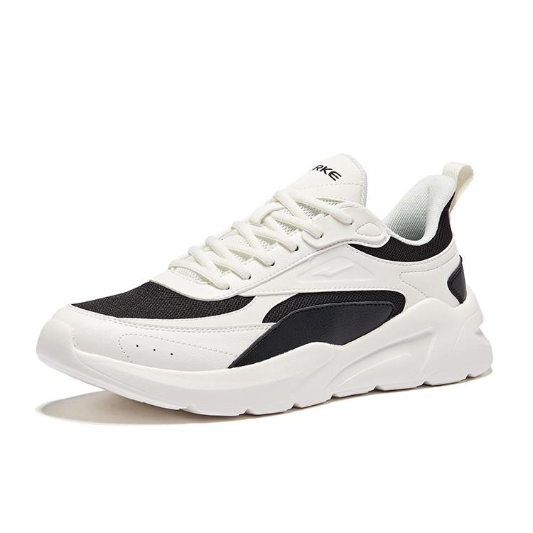 Hongxing Erke Trendy Comfortable Shock Absorbing Wear Resistant Low Top Casual Shoes Men Sneaker Black White V1125102443-004
