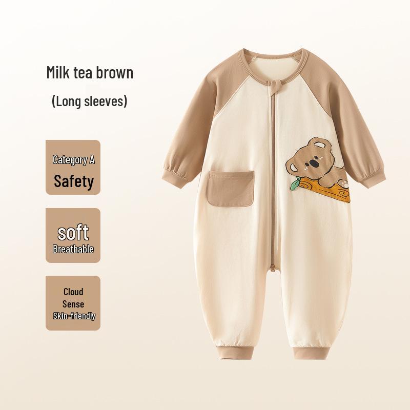 Kids' Cartoon Pajama Jumpsuit - Long-Sleeve Cloud Cotton Sleep Sack for Boys and Girls