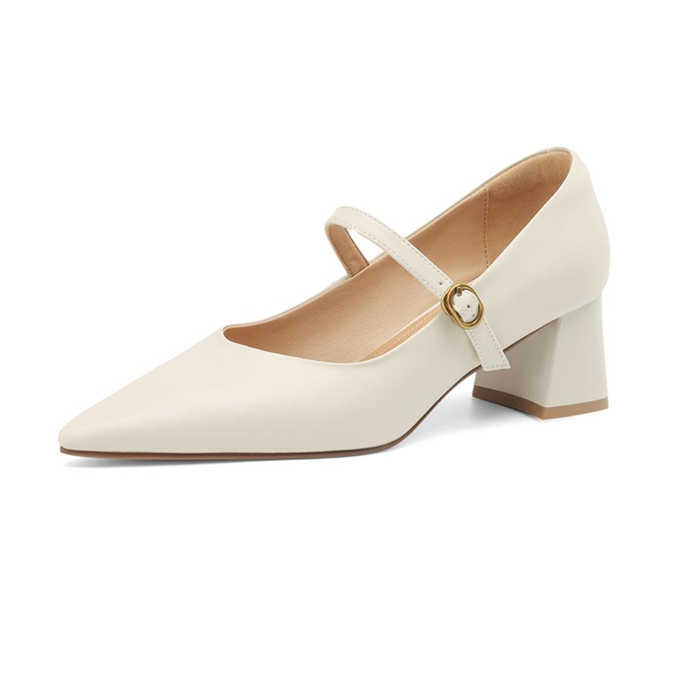 Taoffen Escarpins décontractés pour femmes Fil à coudre Bout pointu Talon haut Mode Souple Talon moyen Solide Décontracté Chaussures pour femme de bureau