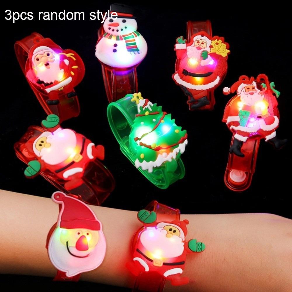 3PCS Plastic LED Light Up Bracelets Adjustable Glowing Wristbands Childrens Toys  Carnival Event