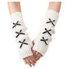 Soft Knitted Bow Arm Warmers Long Knit Sleeve Cover Y2K Y2K Fingerless Gloves  Girl