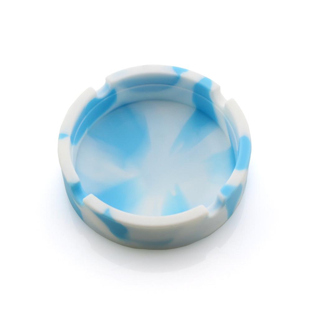 Round Soft Silicone Camouflage Ashtray with Logo - Multi-color Smoking Accessory Holder