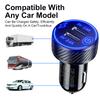 Dual USB Car Charger Adapter with Blue LED Touch Switch Cigar Lighter Socket 4.8A Charging Adapter for Huawei Xiaomi Pad