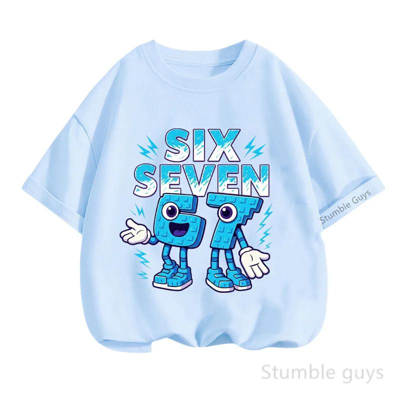 Top Selling 67 Print Tshirt Six Seven T-shirt Summer Kids Boys Clothes Girls Short Sleeve Tops