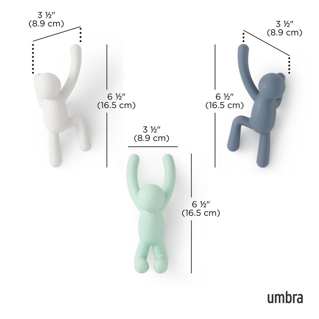 Umbra BUDDY Wall Set of Hanger, 3, Pastel, 2318165-040