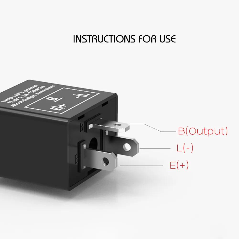 12v 3 Pin Adjustable LED Flasher Relay Motorcycle Turn Signal Lights LED Flashing Converter Tool Electronics Regulator Kit