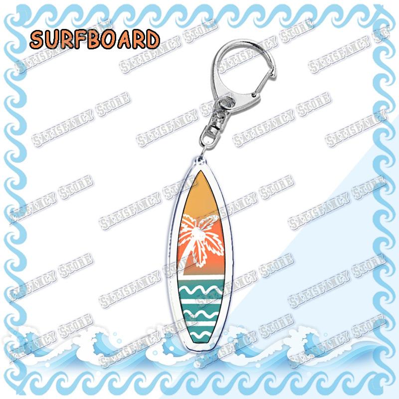 Waves Surfing Surfboard Keychains for Accessories Bag Bicycle Pendant Keyring Jewelry Fans Creative Beach Travel Gift Chaveiro