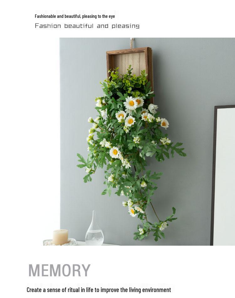 Stylish Daisy Pendant Faux Flower Vine for Indoor Wall Decoration and TV Background