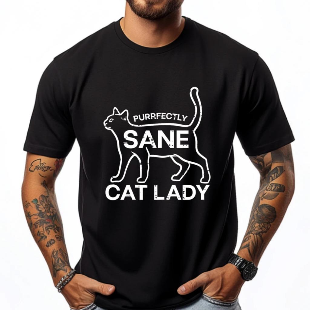 Perfekt gesunde Katzenlady Kätzchen Fell Mama Damen Mädchen Schwarzes Shirt Grafik-T-Shirts Unisex T-Shirts Oversized