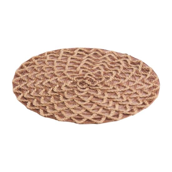 Round Boho Placemat Handwoven Heat Insulation Placemat Rustic Table Protector Mat for Home Farmhouse Weddings Baby Showers