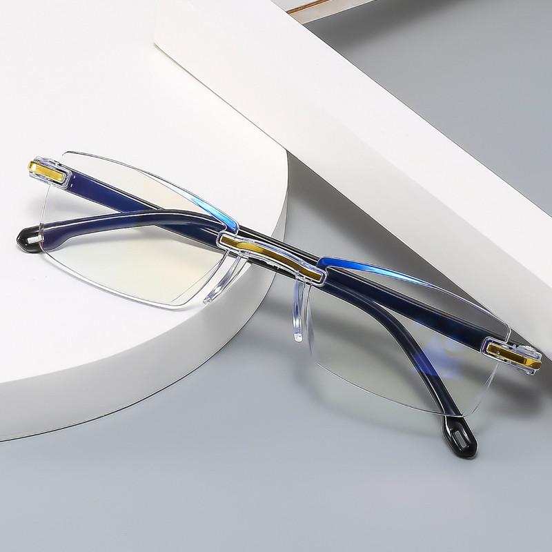 10 Pairs of Lightweight Frameless Anti Blue Light Reading Glasses Autofocus Transparent Lenses Ideal Gift for Both Men and Women