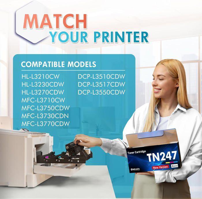 Compatible Toner - LAMPE DU PARFUMEUR - TN-243CMYK - Pack of 4 - Multi-colors - 3000 Pages Per Black