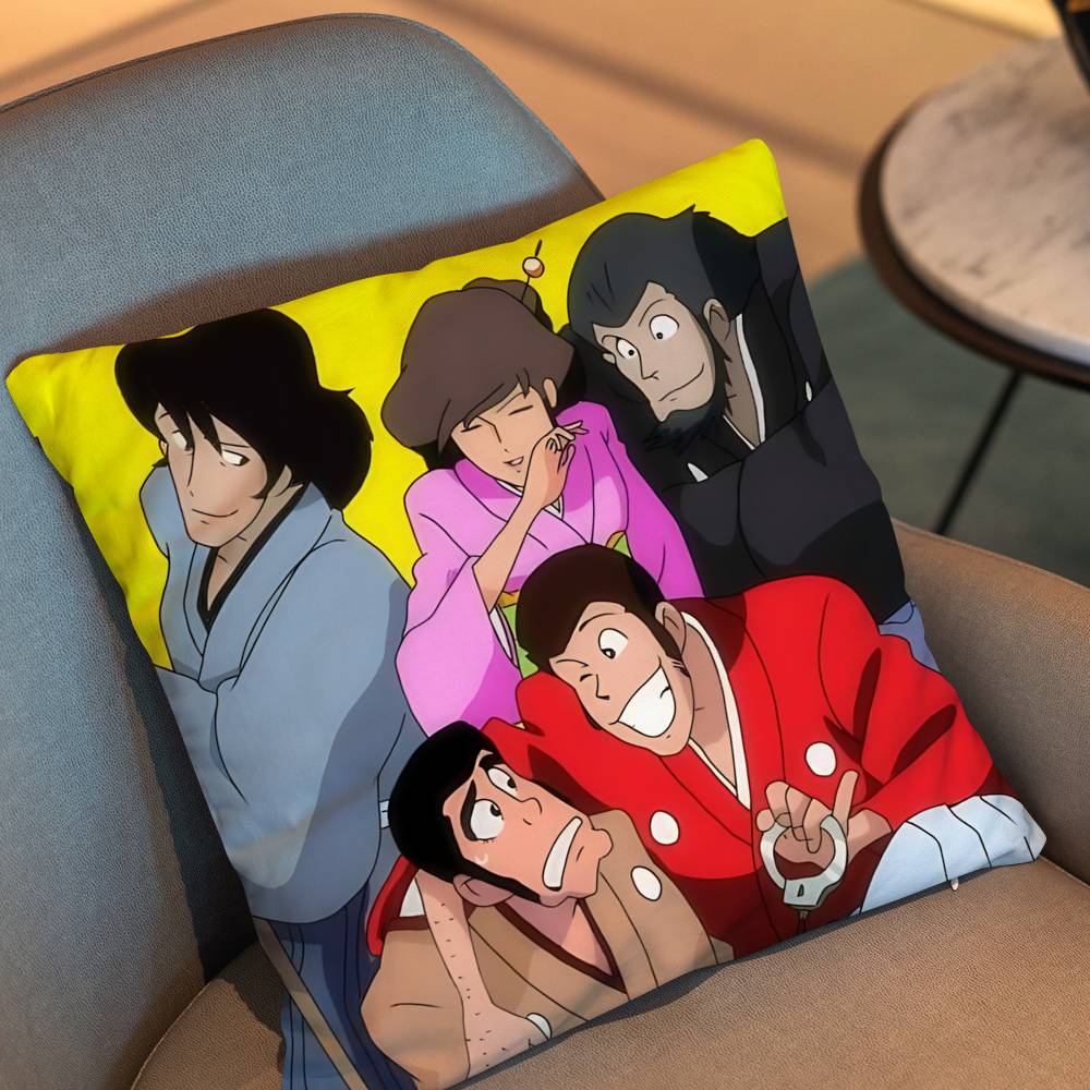 Gothic Dark Lupin Pillow Case Square Double-Sided Printing Short Plush Sofa Cushion Cover Bedroom Bedside Pillow