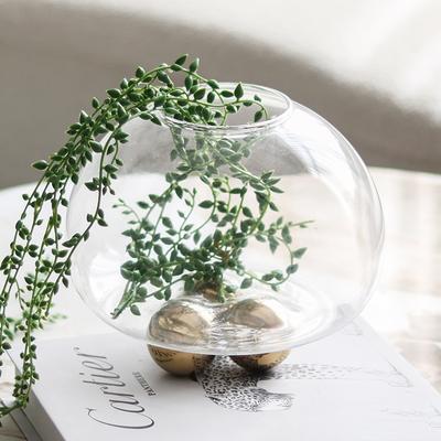 Licht Luxus Moderne Transparent Glas Kreative Fisch Tank Blume Ornamente Modell Zimmer Verkauf Büro Desktop Kunst Drei-legged Vase