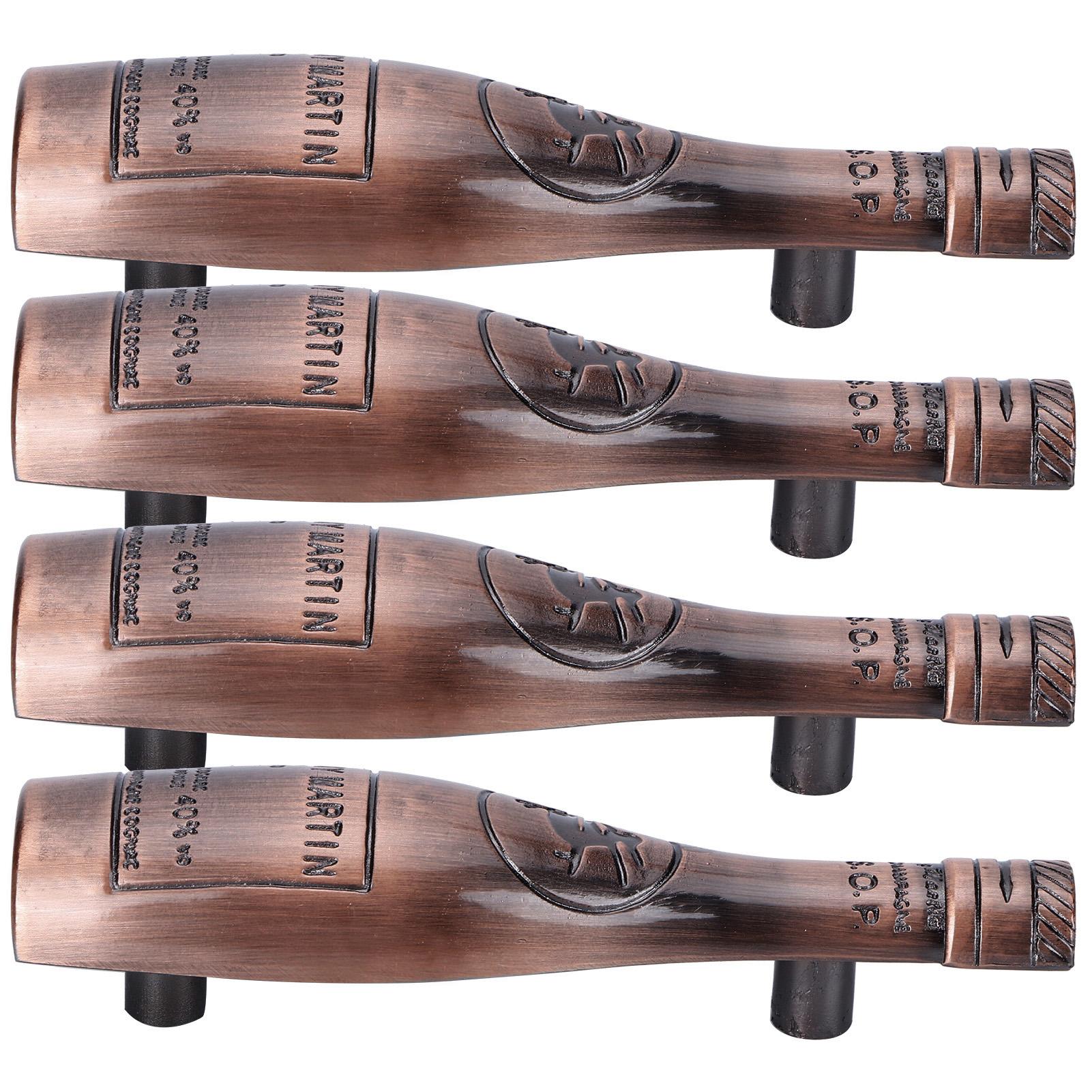 

4 Set Door Handle Retro Zinc Alloy Wine Bottle Shape Cabinet Cupboard Drawer Pull Handle