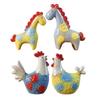 2 Pack Glazed Ceramic Decors Farm Animal Figurine Floral Textured Table Accent for Shelf Cabinet Entryway Living Room and Desk Display