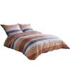 Mia Cotton Satin Bedding Set 200x220 Orange Brown Stripes