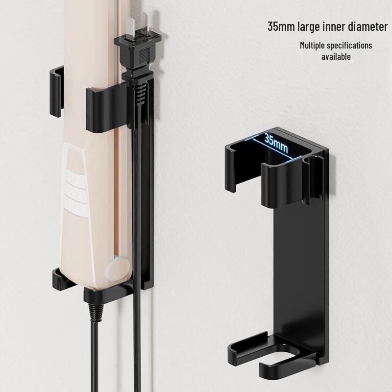 Xuanyong Bohrloses wandmontiertes Aluminium-Badezimmer-Aufbewahrungsregal & Lockenstabhalter