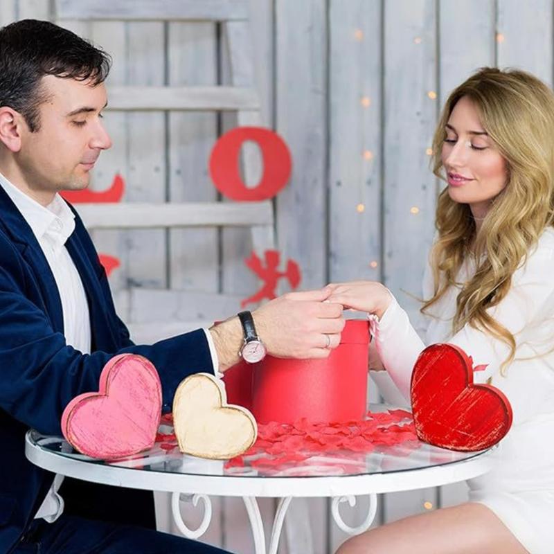 Elegant Wooden Love Shape Tray Perfect For Valentine Gift And Desktop Organization Handmade Wood Heart Shaped Ornament