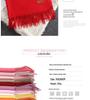 Korean Style Women's Winter Red Tassel Scarf - Imitation Cashmere Warm Gift