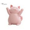 Unique Cat Gifts 3D Printed Pink Hugging Figurine, Adorable Sitting Kitten Statue with Raised Paws, Desktop Decor Kawaii Desk Car Dashboard