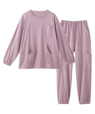 Nissen Baumwollmischung Pyjama-Set mit 15 Taschen Graulich Größe 6L Damen Pyjama/Loungewear-Set, (Mehrere Taschen), Lila,