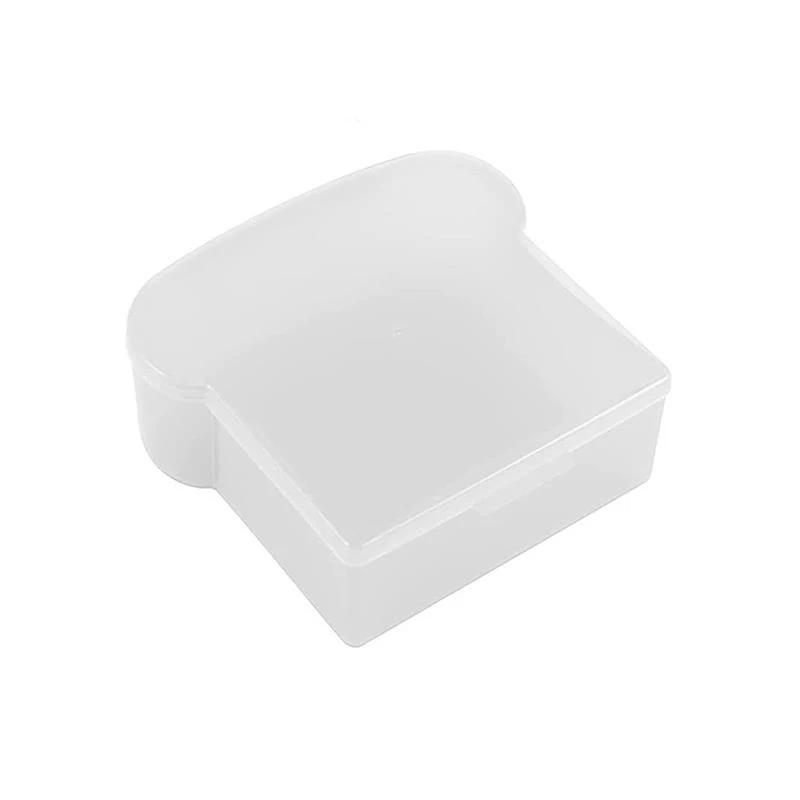 

Прозрачный контейнер для еды в форме тоста, пригодная для микроволновки, коробка для сэндвичей, тостов, детский рабочий школьный завтрак, обед, бенто-бокс