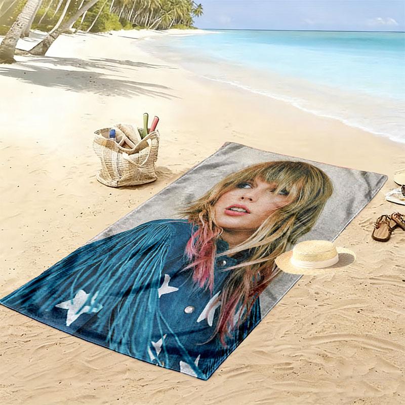 Asciugamano da Spiaggia Taylor Print, Asciugamano Grande Morbido ad Asciugatura Rapida per Spiaggia Campeggio Nuoto