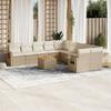 Vidaxl 11-Cz. Garden Furniture Set With Cushions, Beige, Poly Rattan