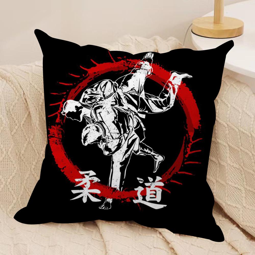 Sports Judo Martial Arts Cushion Cover Soft Plush DoubleSided Printed Sofa Pillow Cushion Cover Cozy AllSeason Decor Gift
