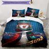 Parure de lit 3 pièces avec housse de couette (1*Housse de couette + 2*Taie d'oreiller, sans noyau), Ensemble de literie doux toutes saisons avec impression du Liverpool Football Club, Décoration de chambre à coucher à la maison Cadeau