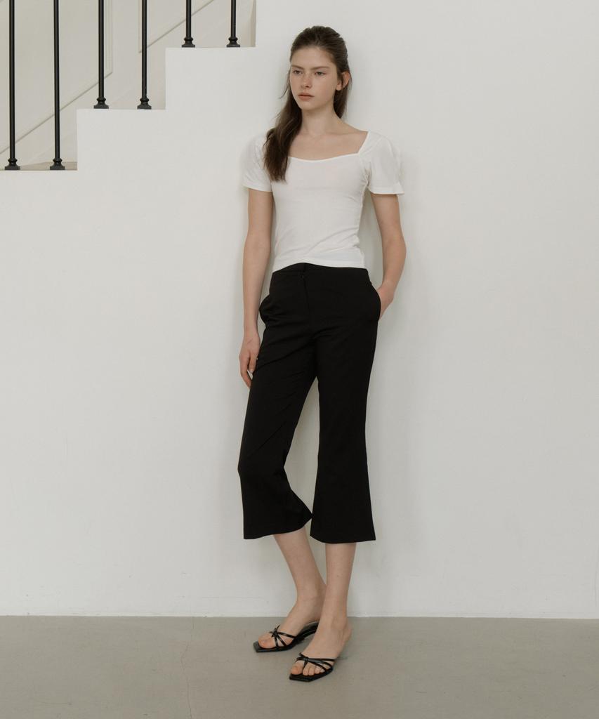 REORG Gir Tulip Neck Puff T-Shirt White