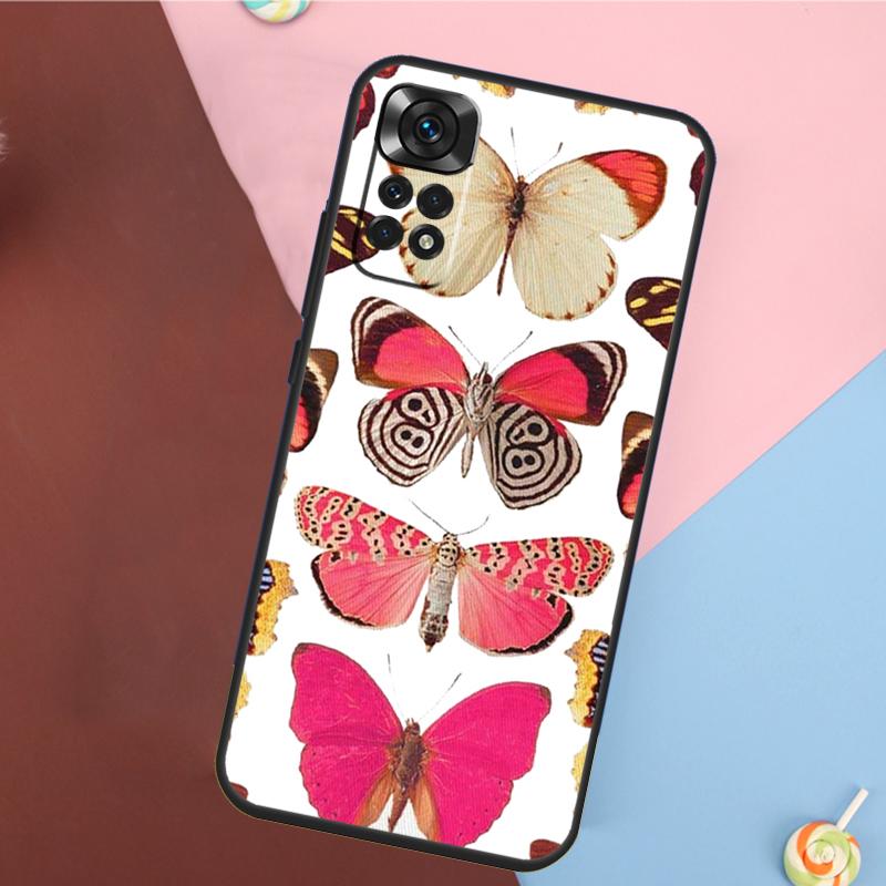 Butterfly Flower Cover For Xiaomi Redmi Note 13 Pro 14 12 11 9 10 9S 10S 11S 12S Redmi 14C 10C 12C 13C Case