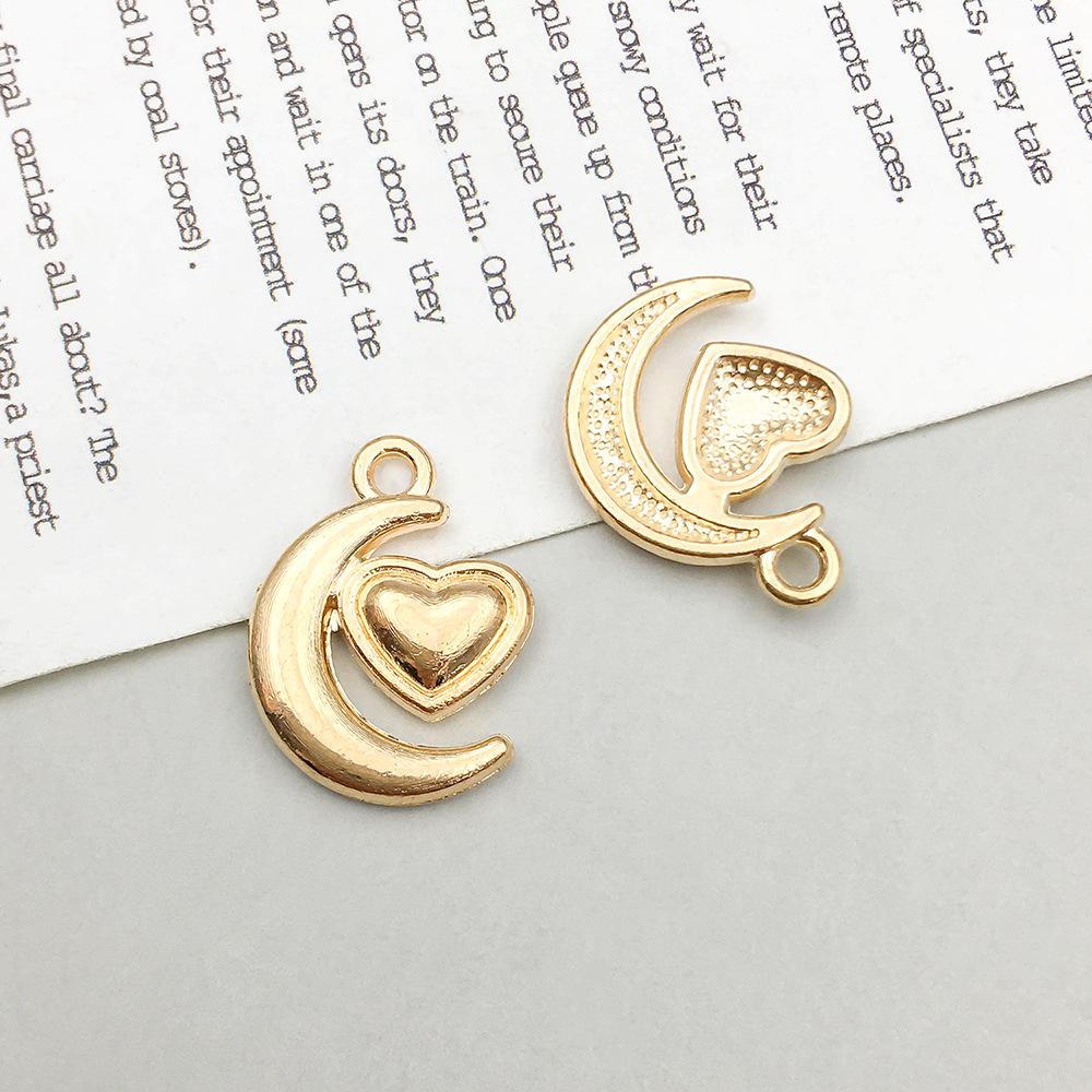 KC Gold Star Moon Sun Pendant Charm for DIY Bracelet Jewelry