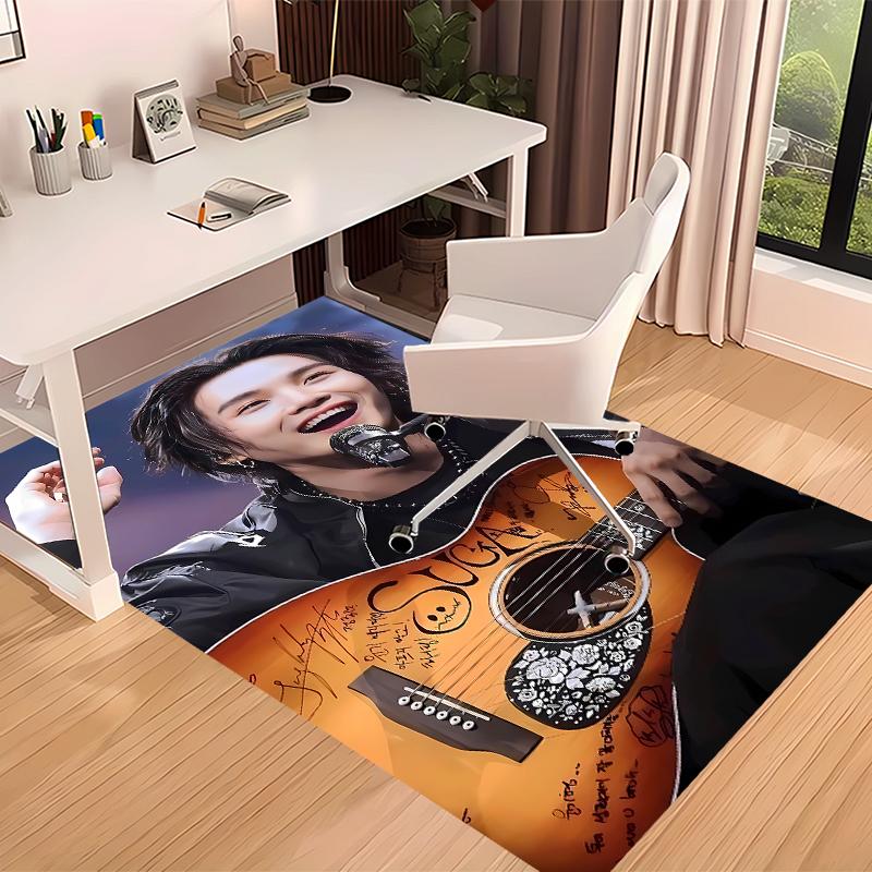 1pc Jin singer2 Print Area Rug - Soft, Washable Non-Slip Indoor Mat for Office Chairs, Living Room, Home Office Decorative Rug