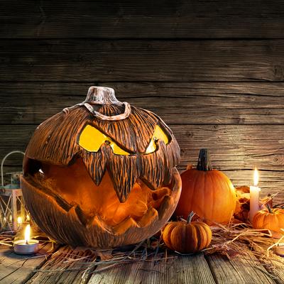 Jack-O'-Laterne Dekoration Einzigartige LED Teufel Kürbis Laterne Halloween Böse Kürbis Lampe für Spukhaus Veranda Hof Party Dekoration