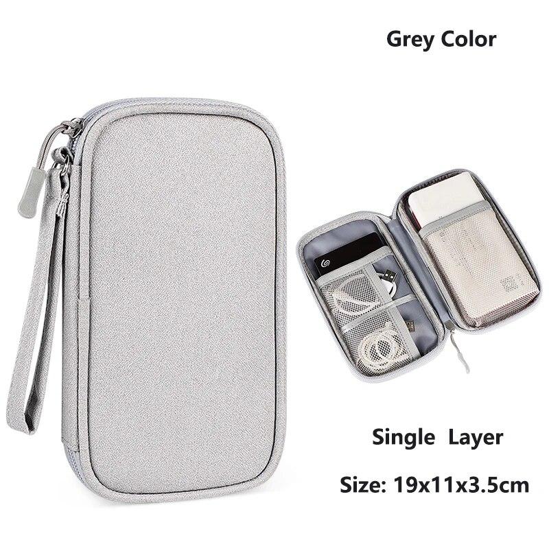 Data Cable Storage Bag Waterproof Portable Carry Case Storage Bag Travel Organizer Bag For Wired Earphone Cable Cord USB Charger