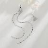 Spring Dawn Geometric Tile Chain Long Ear Cuff