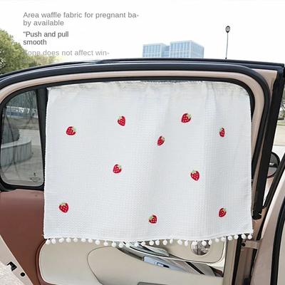 Cortina con ventosa para ventana de coche, parasol Universal de dibujos animados para ventana lateral, protección UV para chico y bebé