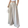 Women's Casual  Button Pleated Loose Wide Leg Casual Pants